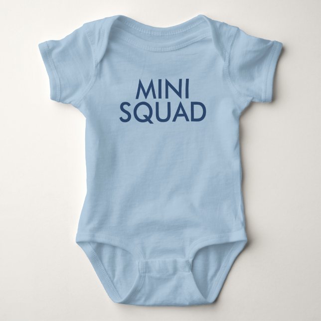 Mini Squad Cute Blue Boy Slogan Bodysuit (Front)