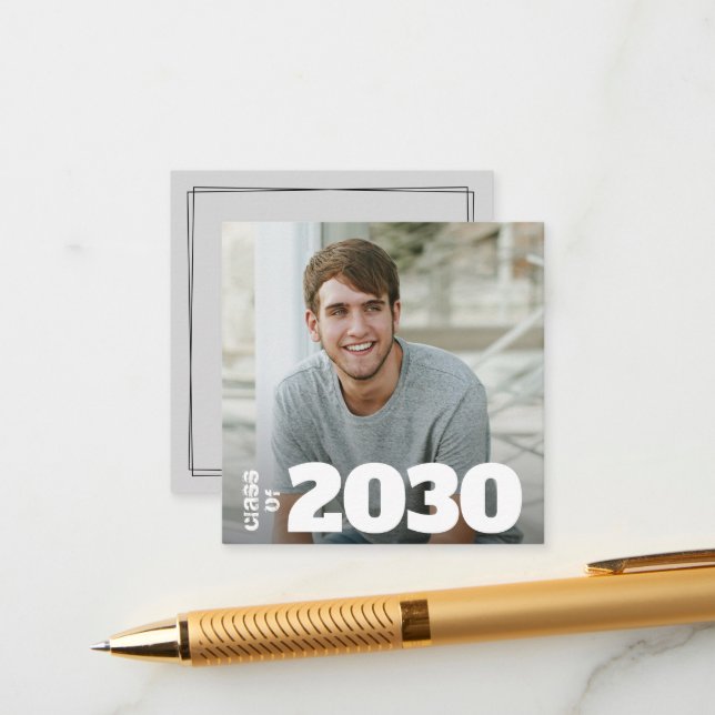 MINI Square Photo Graduation Party Invitations (Front/Back In Situ)