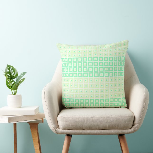 Mini Squares In Squares Green Cushion (Chair)