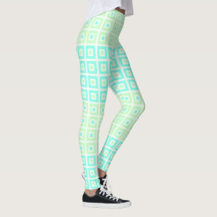 Mini Squares In Squares Mint Spearmint  Leggings