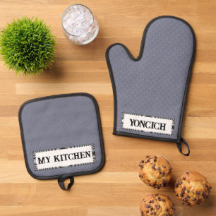 Mini Stone Tiles by Kenneth Yoncich Oven Mitt & Pot Holder Set