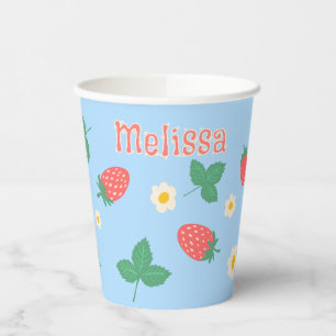 Mini Strawberry Blossom Personalized Paper Cups