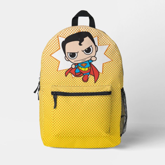 Mini Superman Flying Printed Backpack (Front)