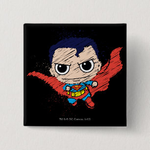 Mini Superman Sketch 15 Cm Square Badge