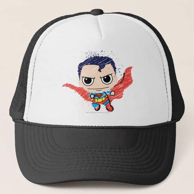 Mini Superman Sketch Trucker Hat (Front)
