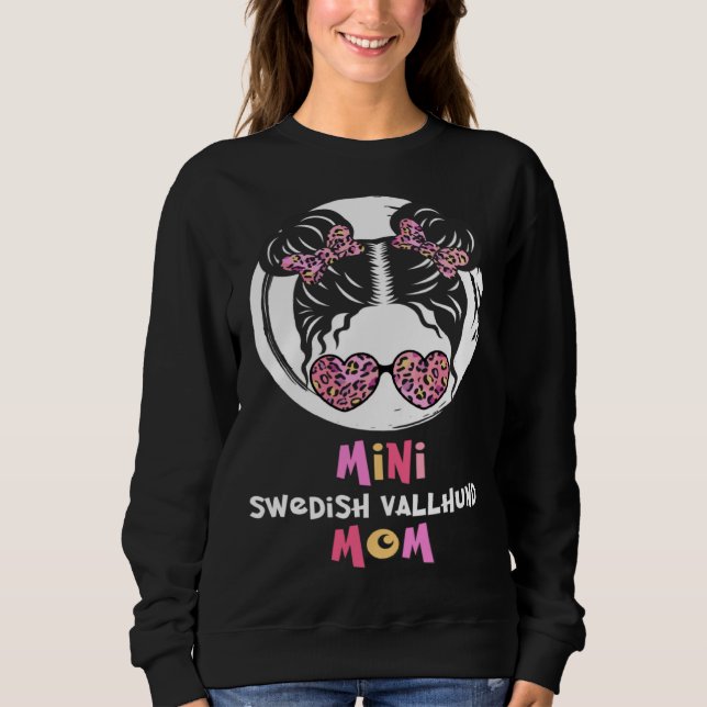 Mini Swedish Vallhund Mom Swedish Vallhund dog gir Sweatshirt (Front)