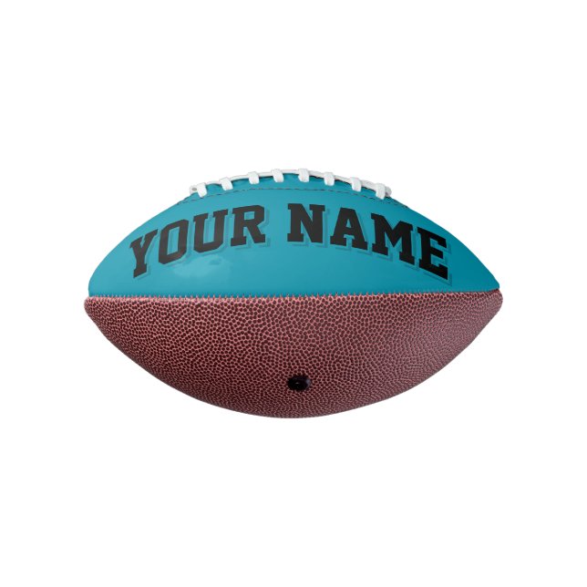Mini TEAL AND BLACK Personalised Football (Rotated 270)