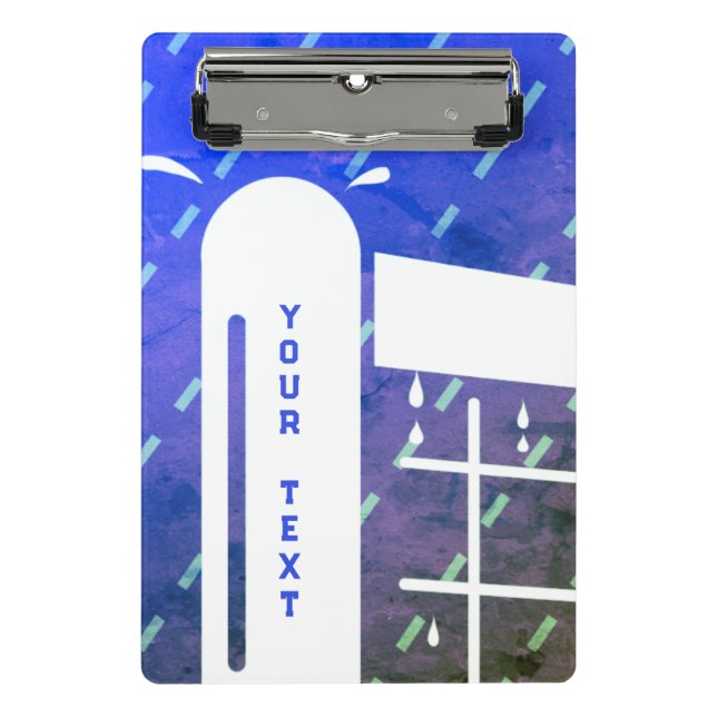 Mini tennis clipboard with rainy net pole design (Front)