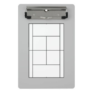 Mini tennis court clipboard for coaching lessons