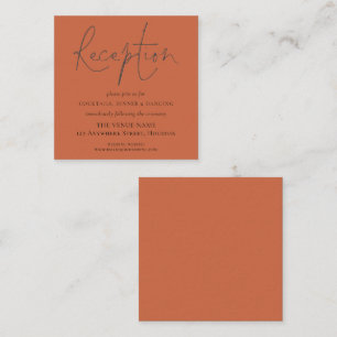 MINI Terracotta Script Wedding Reception Details  Enclosure Card