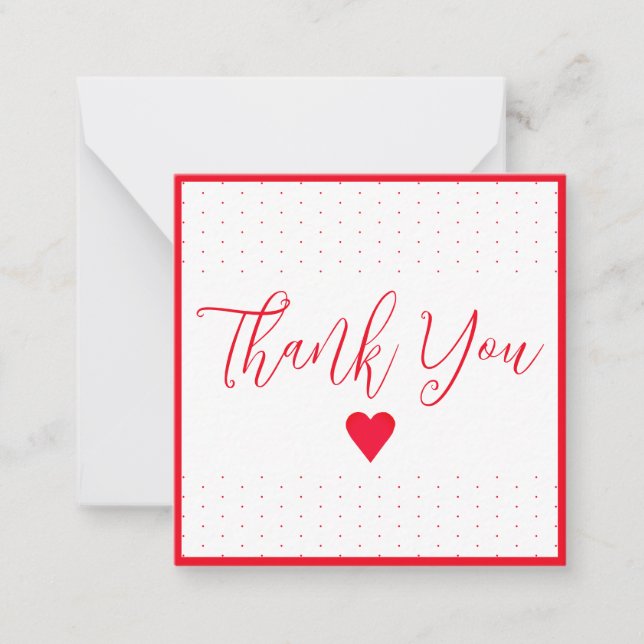 Mini Thank You With Red Polka Dots Card (Front)
