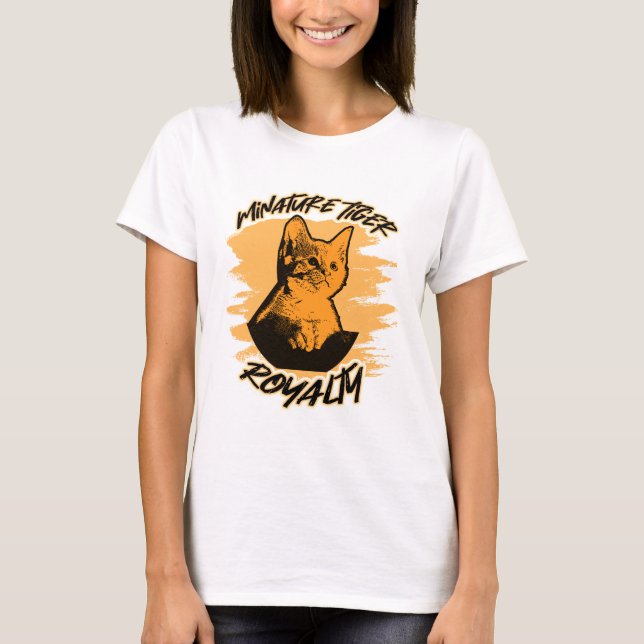 Mini Tiger Royalty Funny Feline Cat Lover Humour T-Shirt (Front)