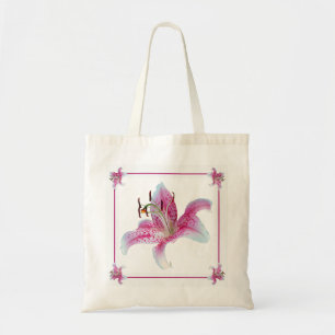 Mini Tiny Tote Stargazer Lilies with Your Name Bag