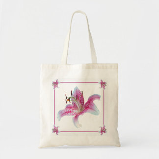 Mini Tiny Tote Stargazer Lilies with Your Name Bag