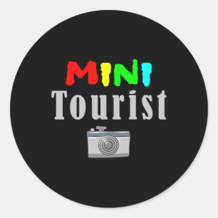Mini Tourist Tourists Souvenir Vacation Travel Ret Classic Round Sticker