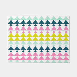 Mini Trees Pattern Art in Bright Holiday Colour Doormat