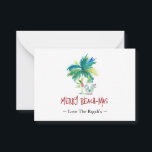 Mini Tropical Beach Christmas Cards<br><div class="desc">These mini tropical beach Christmas cards feature an island-inspired exotic palm tree and cute holiday Santa wearing a Bahama shirt and sandals in shades of red and green. The words "Merry Beach-mas" are set in hand lettered type. Use the template fields to add your personalised greeting. A funny and charming...</div>
