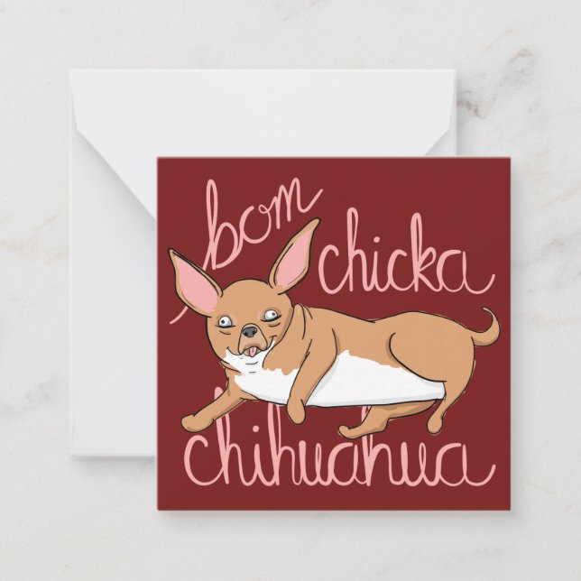 Mini Valentine's Day Card Bom Chicka Chihuahua (Front)