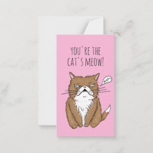 Mini Valentine's Day Card Cat's Meow Funny Drawing