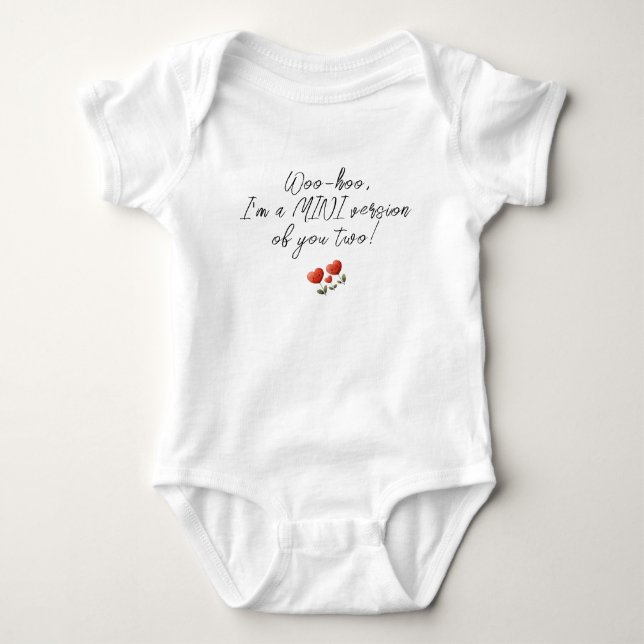 Mini Version Of You Two, Funny Unisex  Baby Bodysuit (Front)