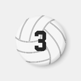 Mini Volleyball Custom Number/Letter Round Magnet