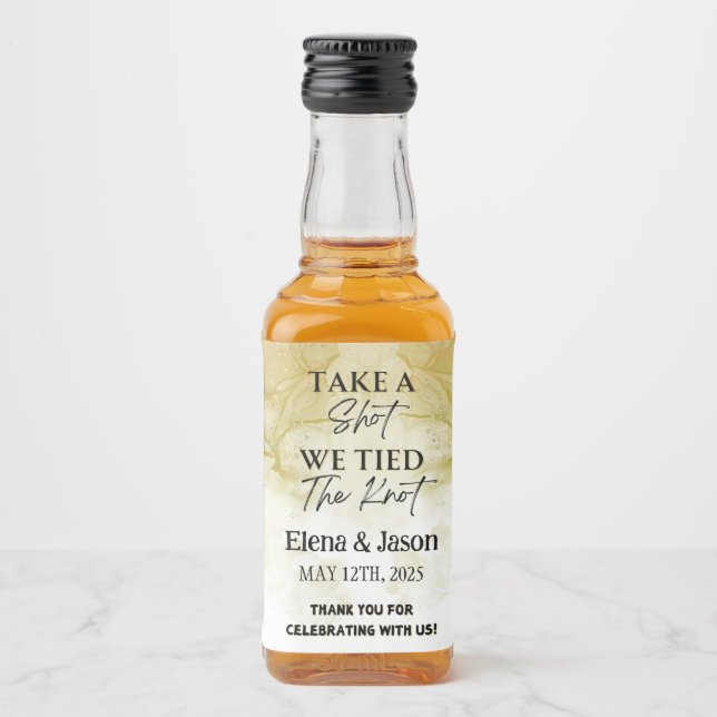 Mini Whiskey Botlle Label - Liquor Label - Wedding (Front)
