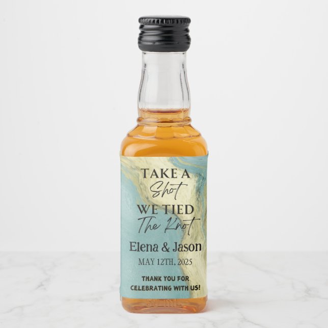 Mini Whiskey Botlle Label - Liquor Label - Wedding (Front)