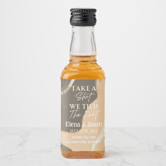 Mini Whiskey Botlle Label - Liquor Label - Wedding (Front)