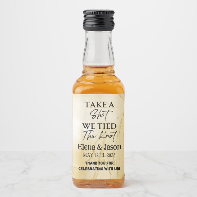 Mini Whiskey Botlle Label - Liquor Label - Wedding (Front)