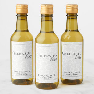 Mini Wine Bottles Cheers to LOVE  Wine Label