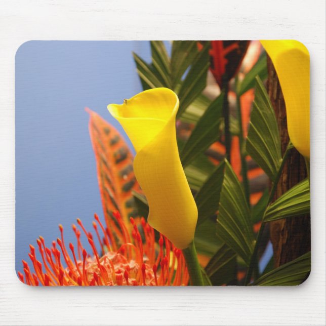 mini yellow calla lilies mouse pad (Front)