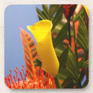 mini yellow calla lily coaster