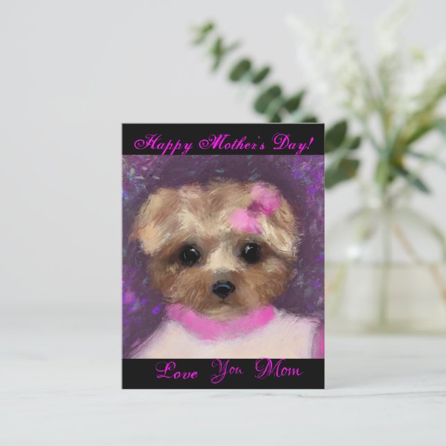 MINI YORKIE POO    POSTCARD (Standing Front)