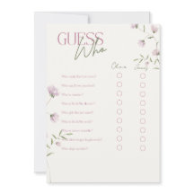 Miniaml Floral Guess Who Bridal Game