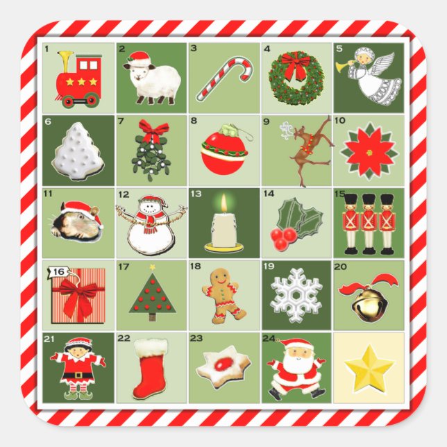 Miniature Advent Calendar Square Sticker (Front)