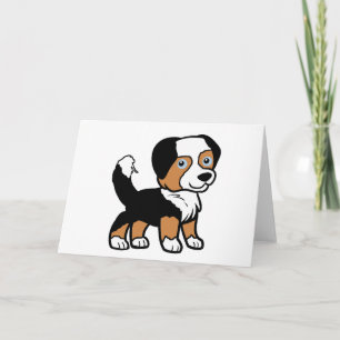 Miniature American Shepherd Black Tri with Tail Card