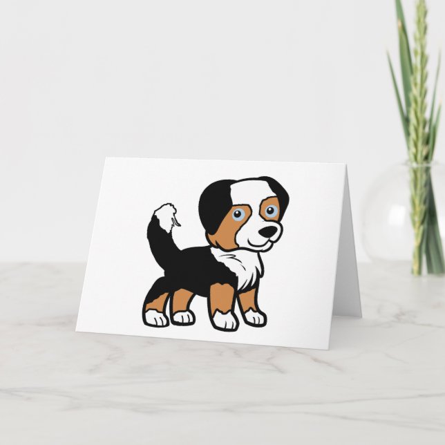 Miniature American Shepherd Black Tri with Tail Card (Front)