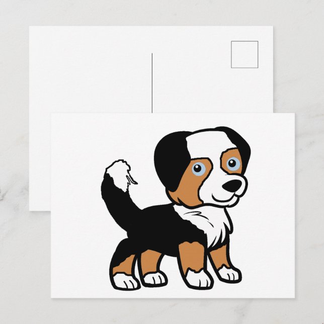 Miniature American Shepherd Black Tri with Tail Postcard (Front/Back)