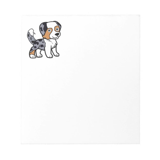 Miniature American Shepherd Blue Merle w tail Notepad (Front)