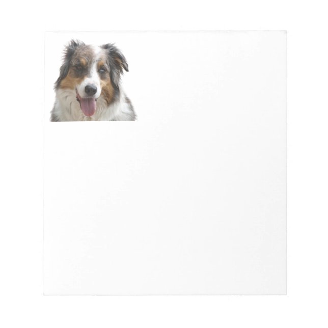 Miniature American Shepherd Merle Notepad (Front)