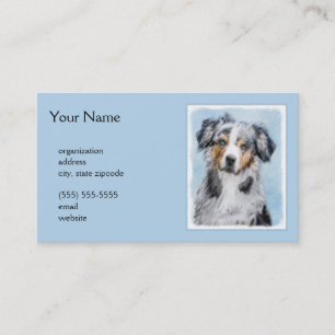 Miniature American Shepherd Painting - Dog Art Business Card