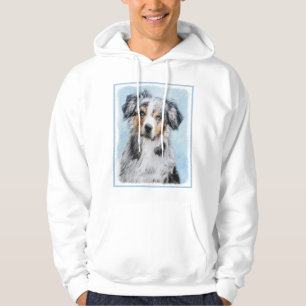 Miniature American Shepherd Painting - Dog Art Hoodie