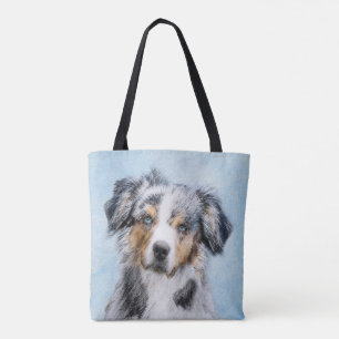 Miniature American Shepherd Painting - Dog Art Tote Bag