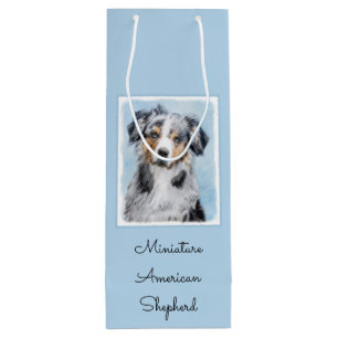 Miniature American Shepherd Painting - Dog Art Wine Gift Bag