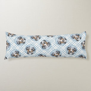 Miniature American Shepherd Painting MAS Dog Art Body Cushion