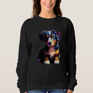 Miniature American Shepherd Puppy Dog Pop Art Sweatshirt