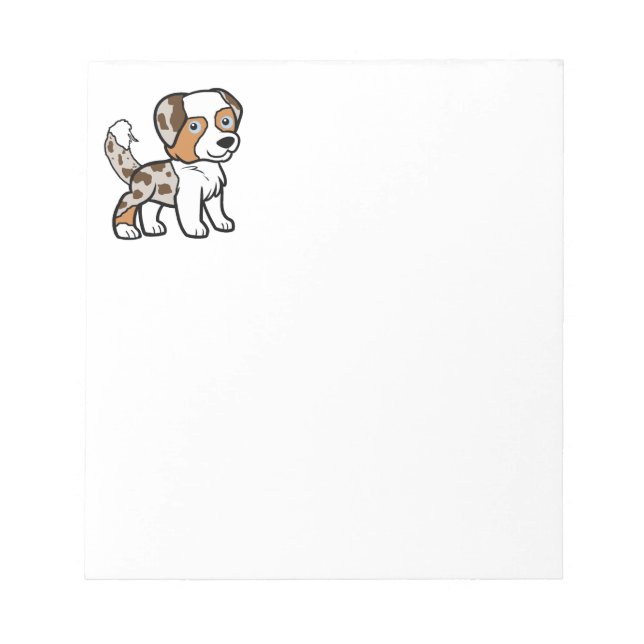 Miniature American Shepherd Red Merle w Tail Notepad (Front)