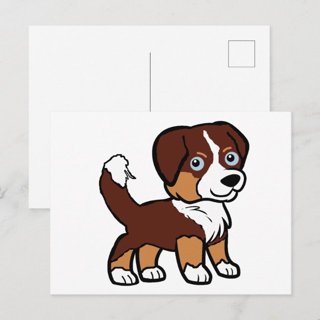 Miniature American Shepherd Red Tri with Tail Postcard (Front/Back)