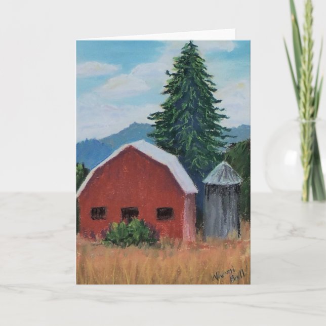 Miniature Barn Set – Red Barn Greeting Card (Front)