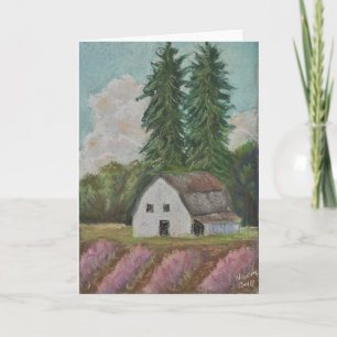 Miniature Barn Set – White Barn Greeting Card